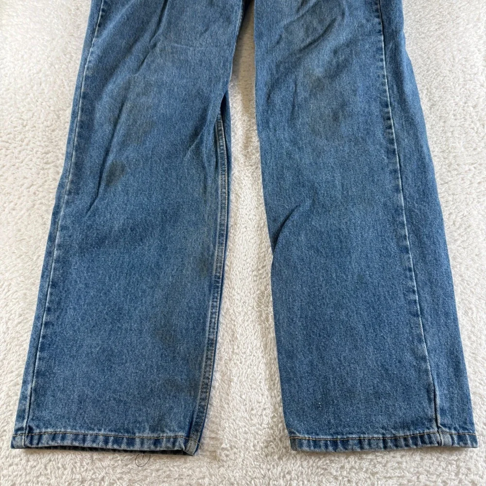 Levis 550 Relaxed Fit Straight Mens Tag 36x36 Western Medium Blue Denim Distress